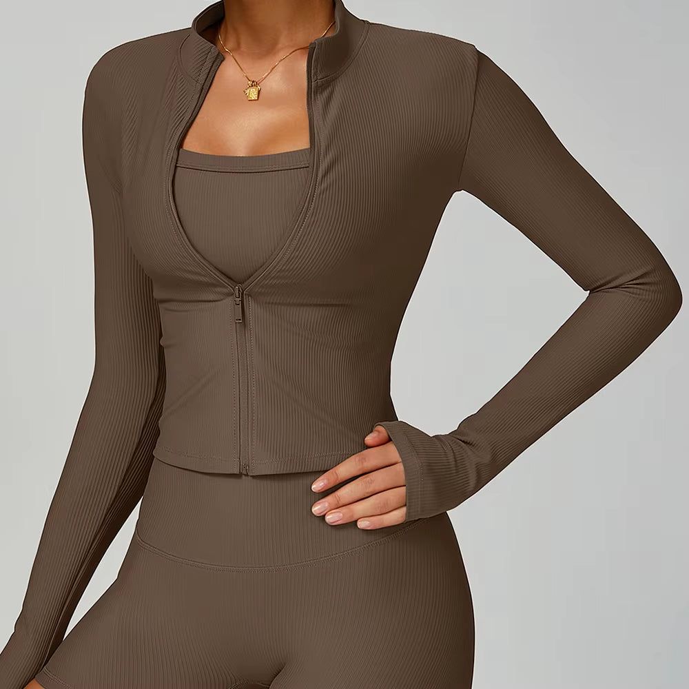 Marié Ribbed Zip Jacket